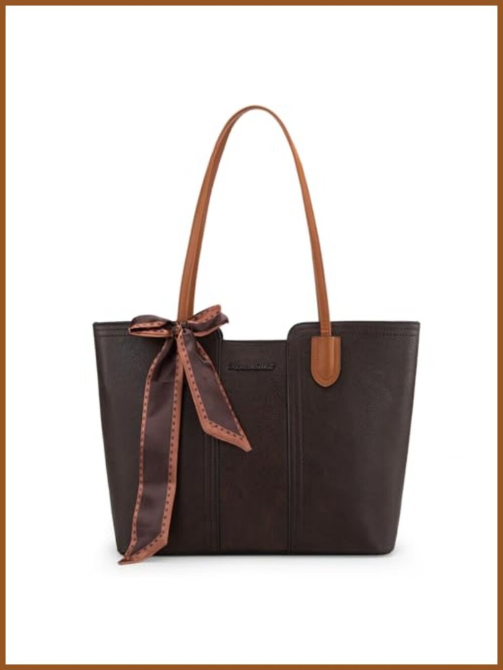 Vegan Leather Tote Bag Top Handle Satchel Shoulder Work Purse